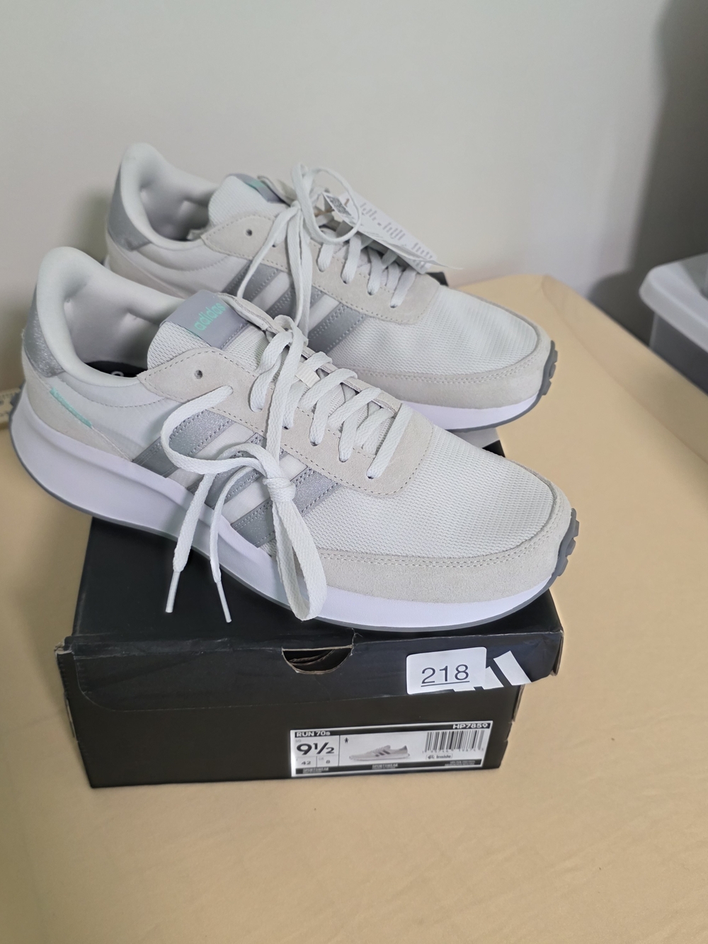 Adidas Women's Run 70's White & Gray Retro Runner Sneakers - Picture 7 of 9
